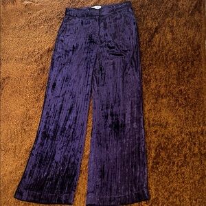 Luxurious Velvet Wide Leg Pants in Deep Purple